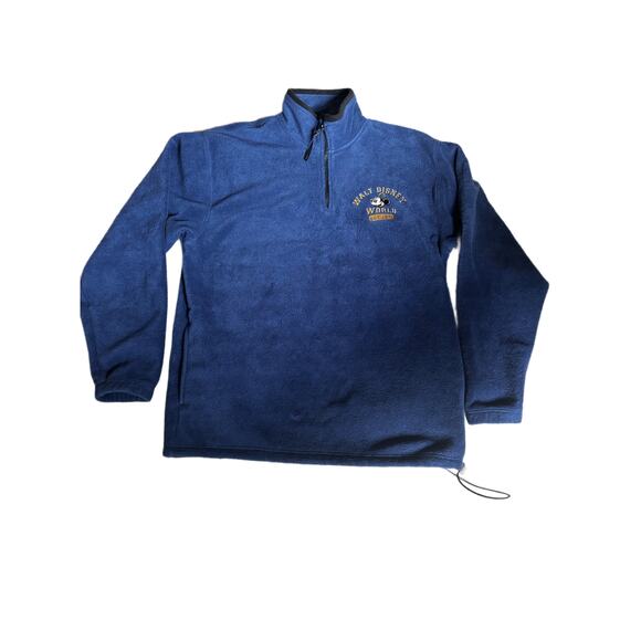 Walt Disney World Fleece 1/4 zip. Navy blue with embroidered logo. Men’s sz M - Picture 1 of 6